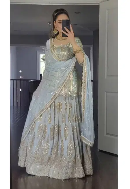 Tew Georgette Micro Silk Embroidery Designer Lehenga Choli Wholesalers In Surat